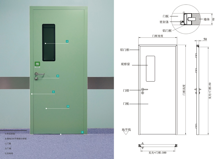 鋁鋼潔凈門(mén)手工版式